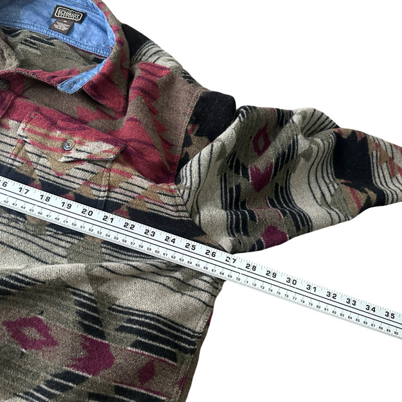 C.E. Schmidt Workwear Aztec Flannel Fleece Shirt Jacket Men’s 2X Shacket Multi - Picture 7 of 9